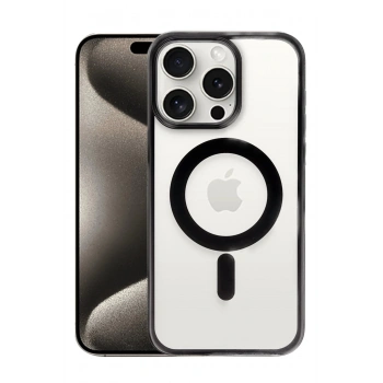 iPhone 15 Pro Max Kılıf Erozi Magsafe Kapak - Siyah