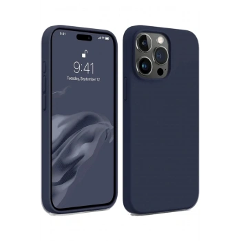 iPhone 15 Pro Max Kılıf First Silikon - Lacivert