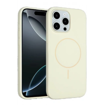 iPhone 15 Pro Max Kılıf Jully Magsafe Kapak - Bej