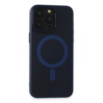 iPhone 15 Pro Max Kılıf Lodos Magneticsafe Mat Kapak - Mavi