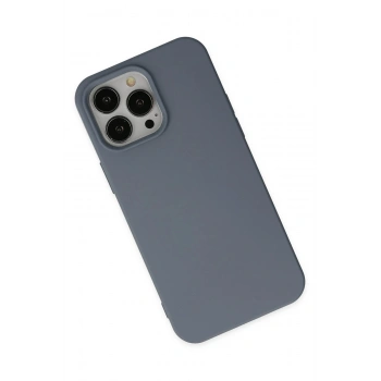 iPhone 15 Pro Max Kılıf Nano içi Kadife Silikon - Gri