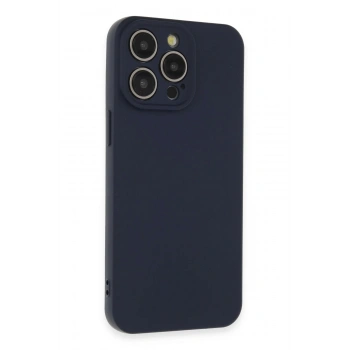 iPhone 15 Pro Max Kılıf Nano içi Kadife Silikon - Lacivert