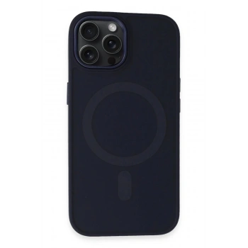 iPhone 15 Pro Max Kılıf Oslo Magsafe Kapak - Lacivert
