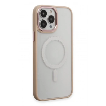 iPhone 15 Pro Max Kılıf Room Magneticsafe Silikon - Pudra