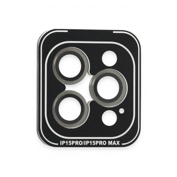 iPhone 15 Pro Max PVD Metal Kamera Lens - Gri