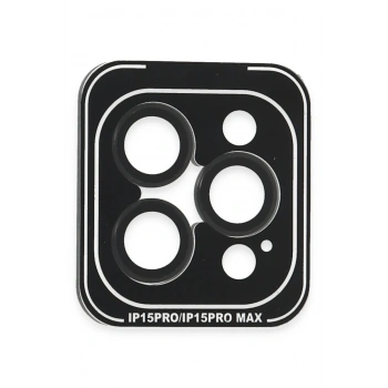iPhone 15 Pro Max PVD Metal Kamera Lens - Siyah