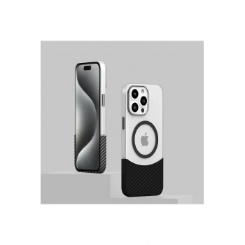 iPhone 16 Carbon Puzzle Magsafe Kapak - Siyah