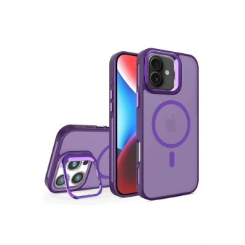 iPhone 16 Flet Lens Magsafe Kapak - Derin Mor