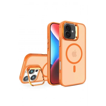 iPhone 16 Flet Lens Magsafe Kapak - Turuncu