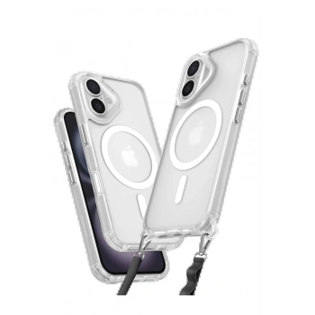 iPhone 16 Kılıf Enka Magsafe Silikon Kılıf - Şeffaf