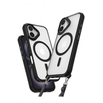 iPhone 16 Kılıf Enka Magsafe Silikon Kılıf - Siyah