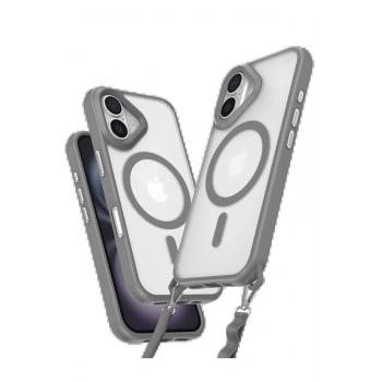 iPhone 16 Kılıf Enka Magsafe Silikon Kılıf - Titan Gri