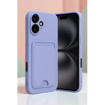 iPhone 16 Kılıf Kelvin Kartvizitli Silikon - Açık Yeşil