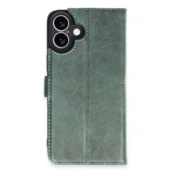 iPhone 16 Kılıf Trend S Plus Kapaklı Kılıf - Yeşil