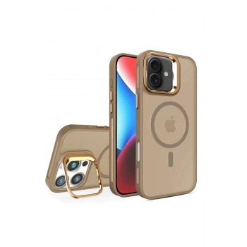 iPhone 16 Plus Flet Lens Magsafe Kapak - Gold