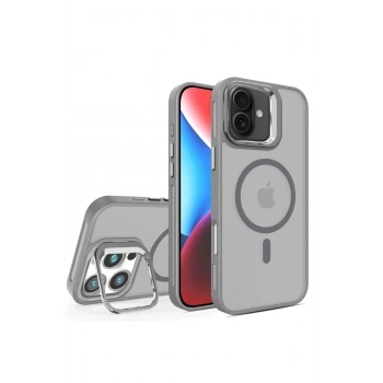 iPhone 16 Plus Flet Lens Magsafe Kapak - Gri