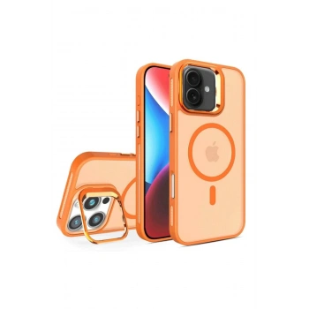 iPhone 16 Plus Flet Lens Magsafe Kapak - Turuncu