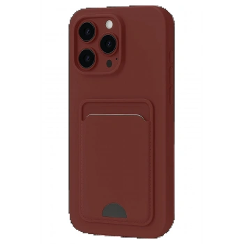 iPhone 16 Plus Kılıf Kelvin Kartvizitli Silikon - Bordo