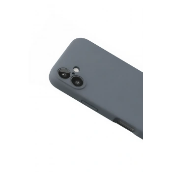 iPhone 16 Plus Kılıf Nano içi Kadife Silikon - Gri