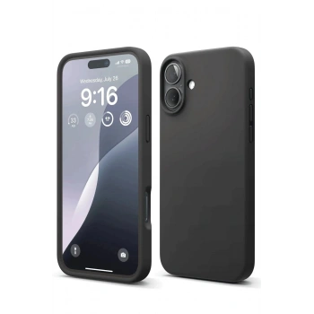 iPhone 16 Plus Kılıf Nano içi Kadife Silikon - Siyah