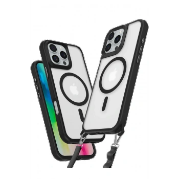 iPhone 16 Pro Kılıf Enka Magsafe Silikon Kılıf - Siyah