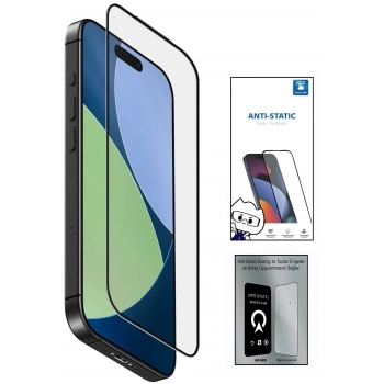 iPhone 16 PRO MAX 6D Anti Static Temperli Cam Ekran Koruyucu Kırılmaz Full Kaplama