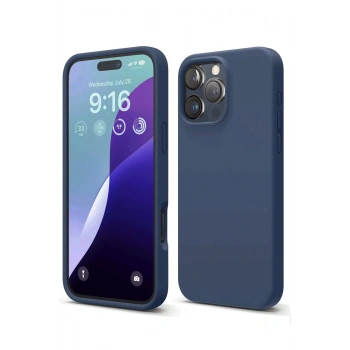 iPhone 16 Pro Max Kılıf Nano içi Kadife Silikon - Lacivert