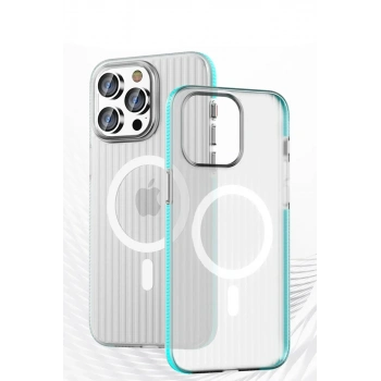 iPhone 16 Pro Max Line Magsafe Kapak - Mavi