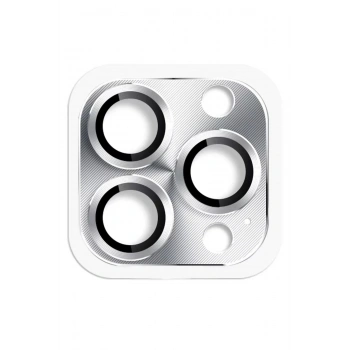 iPhone 16 Pro Max Pers Alüminyum Kamera Lens - Gümüş