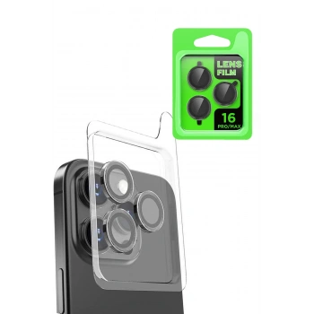 iPhone 16 Pro Max Raze Metal Kamera Lens - Siyah