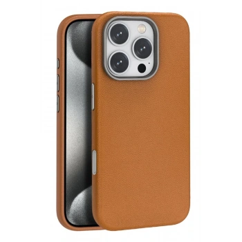 iPhone 16 Pro Max Wonder Deri Magsafe Kapak - Kahverengi
