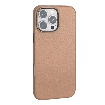 iPhone 16 Pro Wonder Deri Magsafe Kapak - Bronz