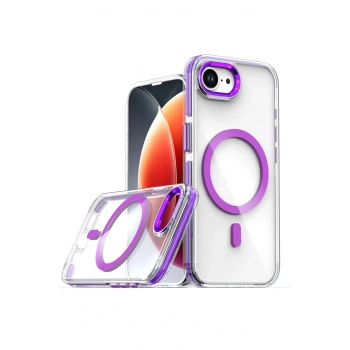 iPhone 16E Bella Magsafe Kapak - Derin Mor