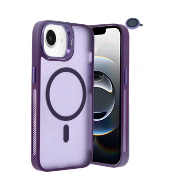 iPhone 16E Flet Lens Magsafe Kapak - Derin Mor