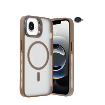 iPhone 16E Flet Lens Magsafe Kapak - Gold