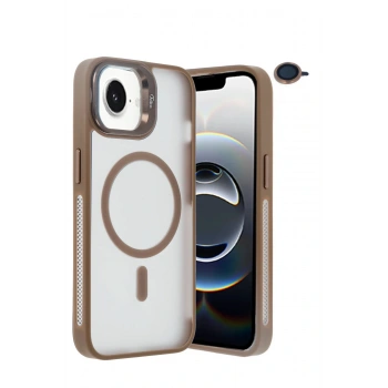 iPhone 16E Flet Lens Magsafe Kapak - Gold