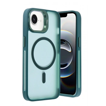 iPhone 16E Flet Lens Magsafe Kapak - Koyu Yeşil