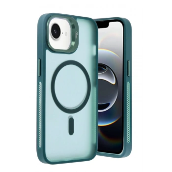 iPhone 16E Flet Lens Magsafe Kapak - Koyu Yeşil