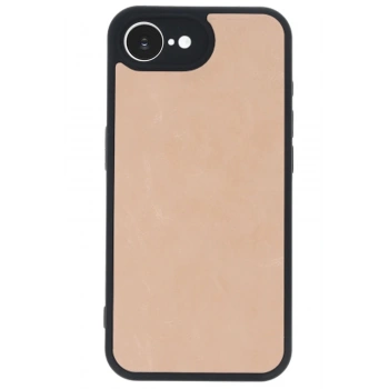 iPhone 16E Kılıf Aras Deri Kapak - Pudra