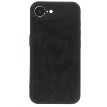 iPhone 16E Kılıf Aras Deri Kapak - Siyah