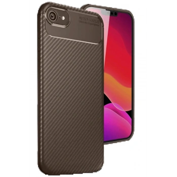 iPhone 16E Kılıf Auto Focus Karbon Kapak - Kahverengi