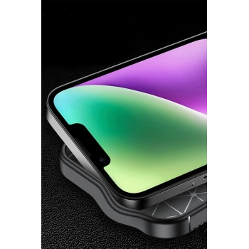 iPhone 16E Kılıf Auto Focus Karbon Kapak - Siyah