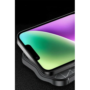 iPhone 16E Kılıf Auto Focus Karbon Kapak - Siyah