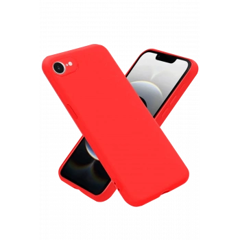 iPhone 16E Kılıf Nano içi Kadife Silikon - Kırmızı