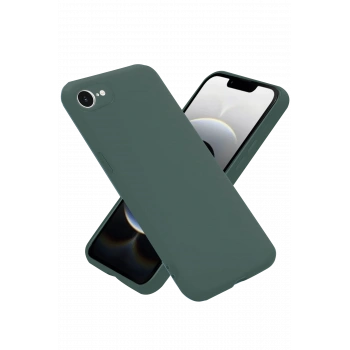 iPhone 16E Kılıf Nano içi Kadife Silikon - Koyu Yeşil