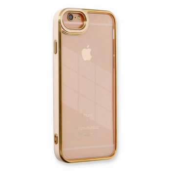 iPhone 6 Kılıf Liva Lens Silikon - Pudra