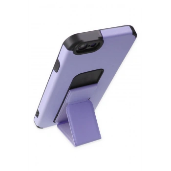 iPhone 6 Kılıf Mega Standlı Silikon - Lila