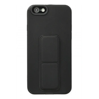 iPhone 6 Kılıf Mega Standlı Silikon - Siyah