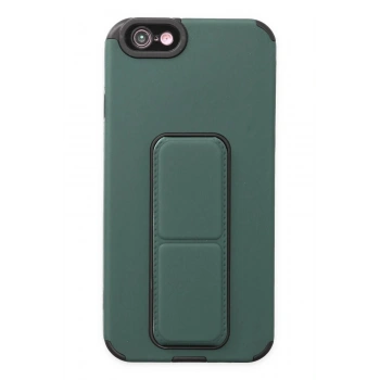 iPhone 6 Kılıf Mega Standlı Silikon - Yeşil