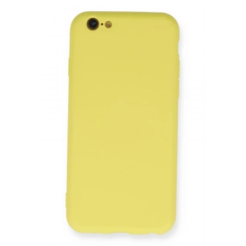iPhone 6 Kılıf Nano içi Kadife Silikon - Sarı